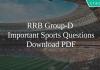 RRB Group-D Important Sports Question PDF