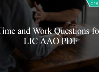 Time and Work Questions for LIC AAO PDF