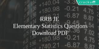 RRB JE Elementary Statistics PDF