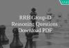 RRB Group-D Reasoning Questions PDF