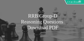 RRB Group-D Reasoning Questions PDF