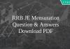 RRB JE Mensuration Question & Answers PDF