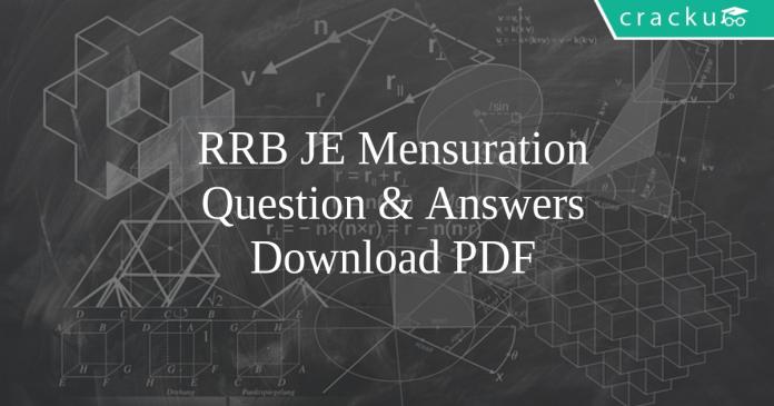 RRB JE Mensuration Question & Answers PDF