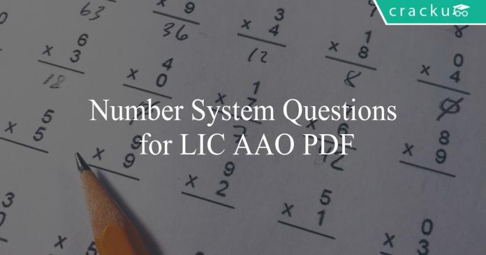 number system questions for lic aao pdf