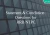 Statement & Conclusion Questions For RRB NTPC