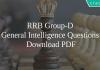 RRB Group-D General Intelligence Questions PDF