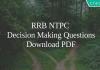 RRB NTPC Decision Making Questions PDF