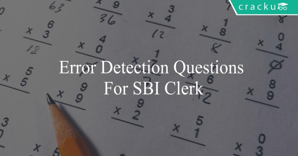 Error Detection Questions For SBI Clerk Cracku