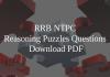 RRB NTPC Reasoning Puzzles PDF