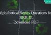 Alphabetical Series Questions for RRB JE PDF