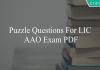 puzzle questions for lic aao exam pdf