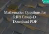 Mathematics Questions for RRB Group-D PDF