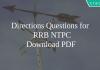 Directions Questions For RRB NTPC PDF
