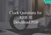 Clock Questions For RRB JE PDF