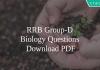 RRB Group-D Biology Questions PDF