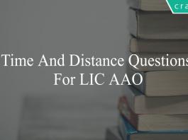 time and distance questions for lic aao