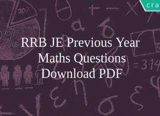 RRB JE Previous Maths Questions PDF