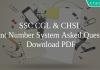 SSC CGL & CHSL Quant Number System Asked Questions PDF