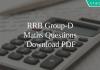 RRB Group-D Maths QuestionsPDF