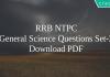 RRB NTPC General Science Questions Set-2 PDF