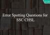 Error Spotting Questions for SSC CHSL