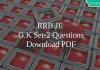 RRB JE G.K Set-2 Questions PDF