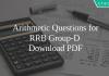 Arithmetic Questions for RRB Group-D PDF