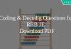 Coding & Decoding Questions for RRB JE PDF