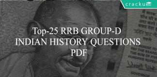 Top-25 RRB GROUP-D INDIAN HISTORY QUESTIONS PDF
