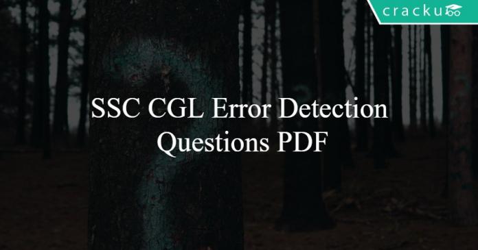SSC CGL Error Detection Questions PDF