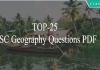 TOP-25 SSC Geography Questions PDF