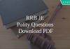 RRB JE Polity Questions PDF