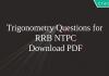 Trigonometry Questions for RRB NTPC PDF