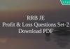 RRB JE Profit & Loss Questions Set-2 PDF