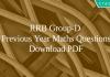 RRB Group-D Previous Year Maths Questions PDF
