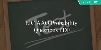 lic aao probability questions pdf