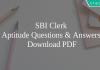 SBI Clerk Aptitude Questions & Answers PDF