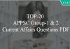 TOP-20 APPSC Group-1 & 2 Current Affairs Questions PDF