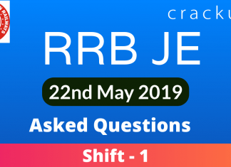 RRB JE 22nd May 2019 Asked Questions (1)