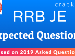 RRB JE Expected Questions based on 2019 papers