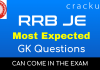 Top-20 RRB JE Most Expected GK Questions