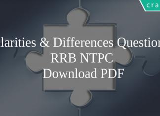 Similarities & Differences Questions for RRB NTPC PDF