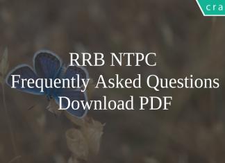 RRB NTPC Frequently Asked Questions PDF