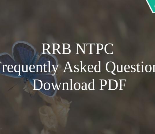 RRB NTPC Frequently Asked Questions PDF