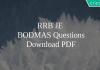 RRB JE BODMAS Questions PDF