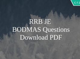 RRB JE BODMAS Questions PDF