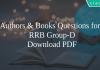 Authors & Books Questions for RRB Group-D PDF