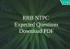 RRB NTPC Expected Questions PDF