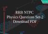 RRB NTPC Physics Set-2 Questions PDF