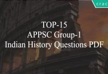 TOP-15 APPSC Group-1 Indian History Questions PDF